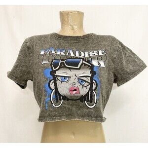 Red Fox Tee T Shirt L Large 39" Short Sleeve Cropped Paradise Tour Gangster Girl